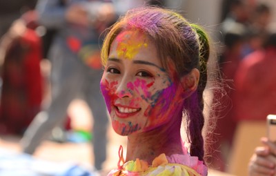 colorful holi festival in nepal