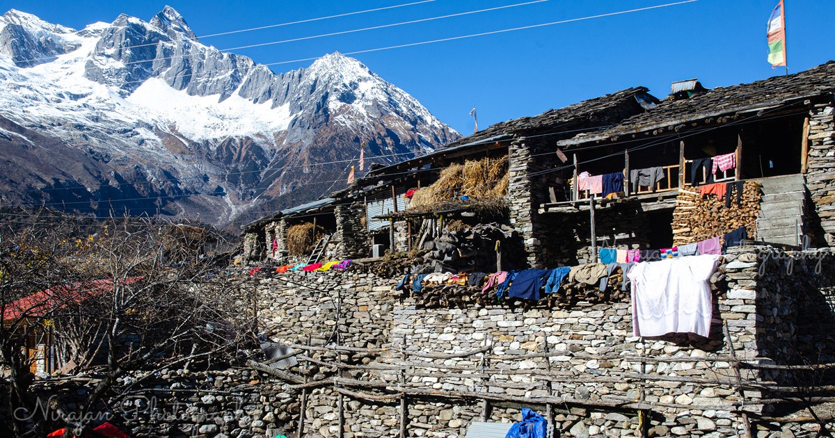 typical local houses view from samagaon