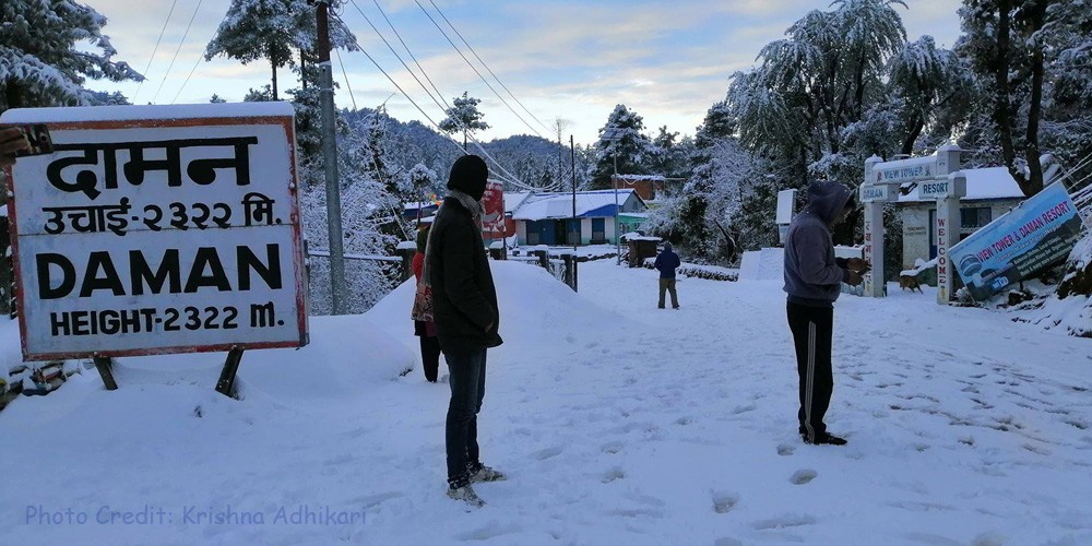 snow covered daman area in winter