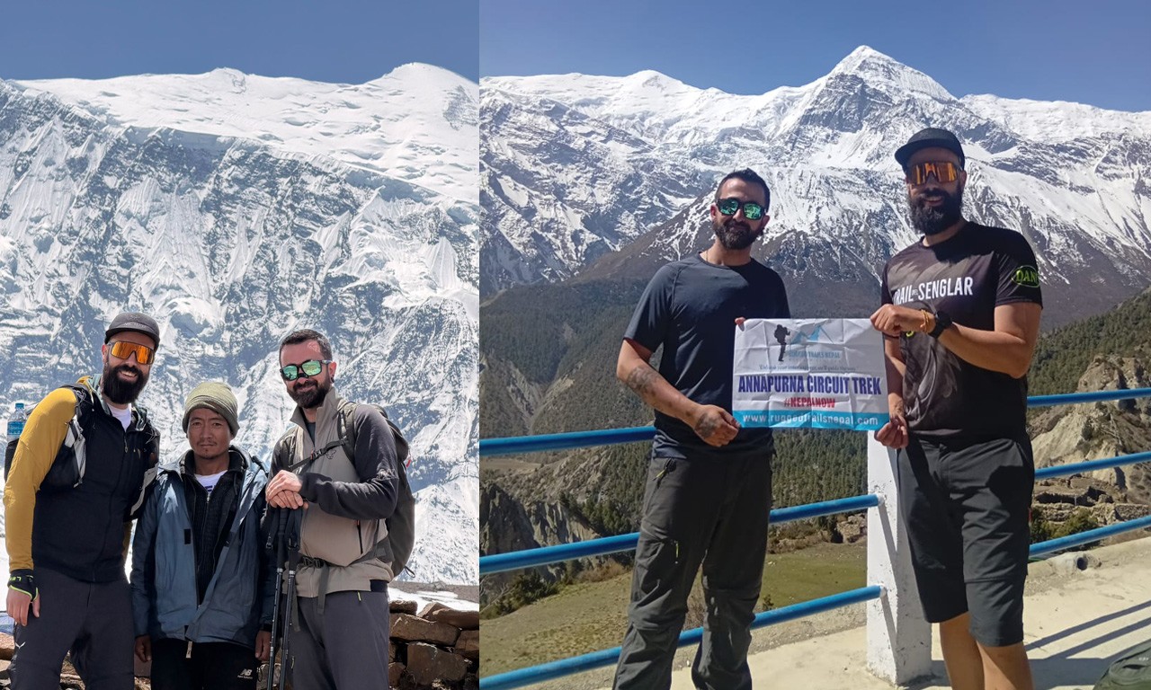our happy trekkers in the high himalayas annapurna circuit