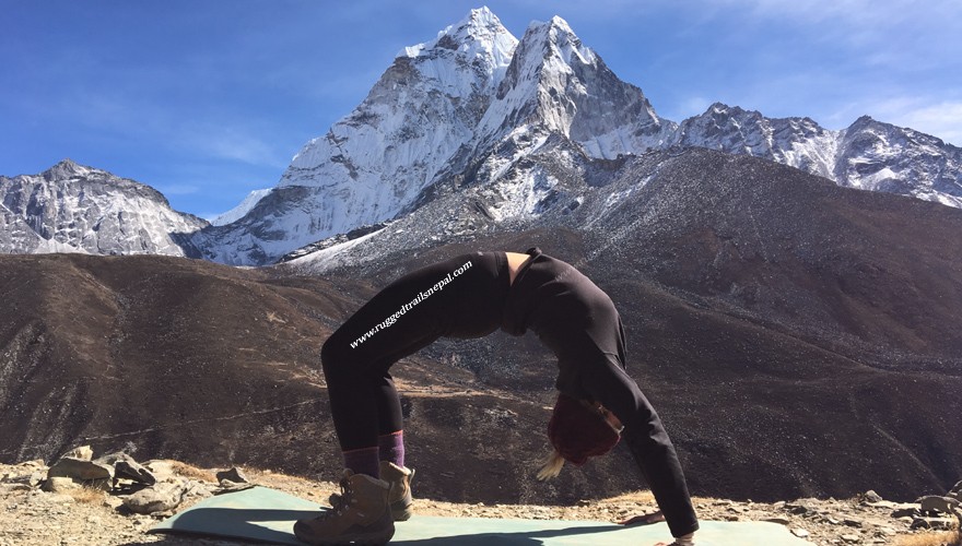 yoga in Nepal in everest
