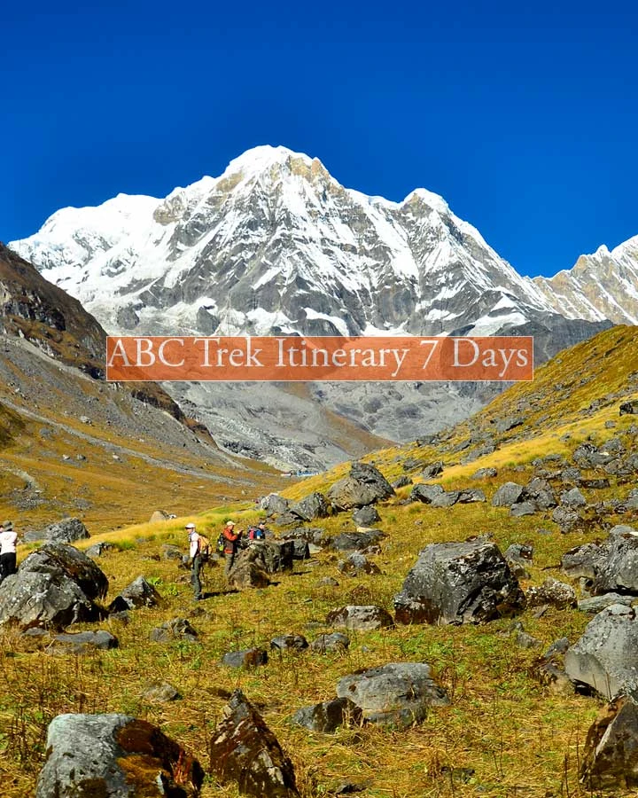 abc trek itinerary mbc to annapurna base camp