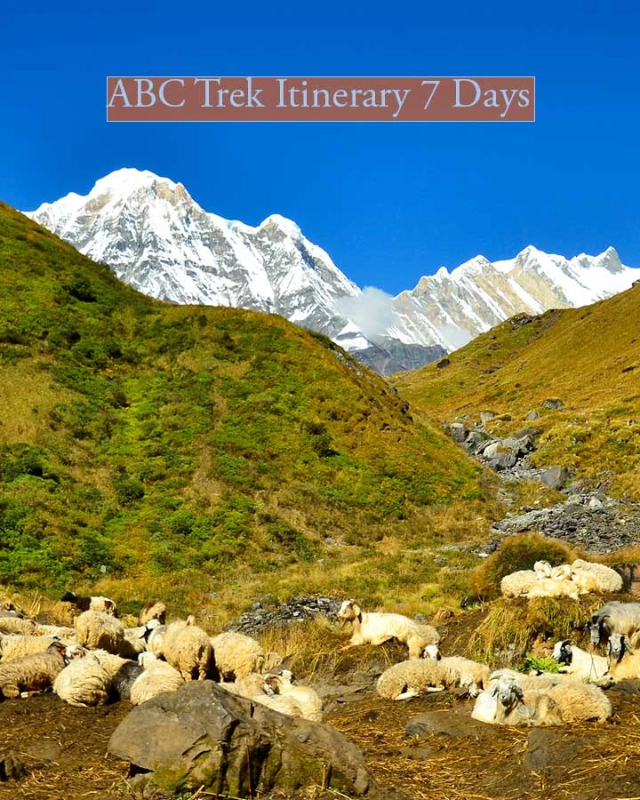 annapunra trekking destination abc with rugged trails nepal